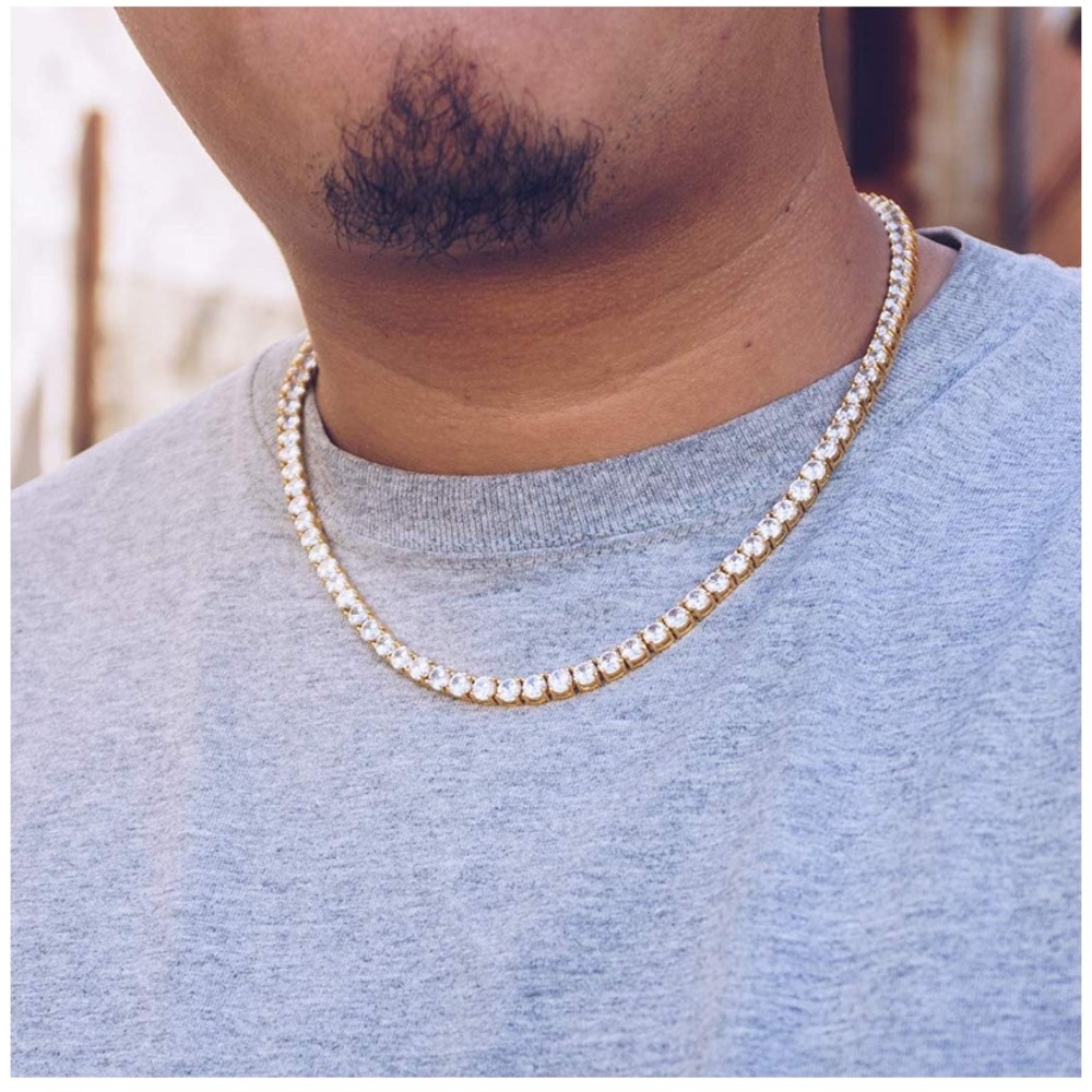 24in 14K Gold PLATED Iced Tennis Chain WILL TRADE